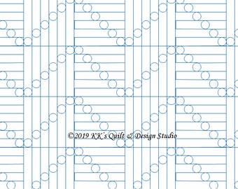 Líneas de borde de burbujas o E2E - Longarm Digital Quilting Pattern Instant Download