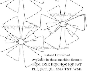 Modern Daisy e2e  - Longarm Digital Quilting Pattern  Edge to Edge Instant Download