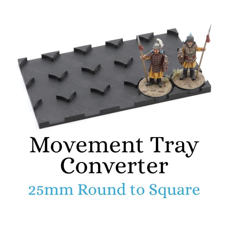 Movement Trays Converter - 25mm Round to 25 x 25mm Square Bases
