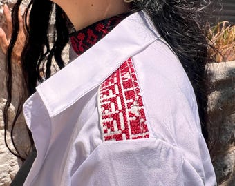 Palestina T-shirt geborduurd - Palestina Shirt - Free Palestina - Palestina geborduurd solidariteit T-shirt uniseks - Eid-cadeau