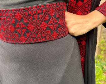 Palestinian Embroidery Wrap Belt - Handmade Palestinian Embroidery Belt - Traditional Tatreez - Palestinian Belt - Traditional Palestinian