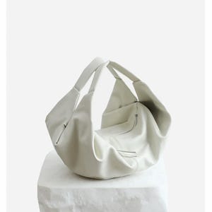 Leather Handbag, Soft Leather Top Handle Bag, Elegant Leather Shoulder Bag