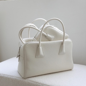 Damen Top Griff Tasche, Minimalistische Einkaufstasche, Echtleder Handtaschen, Leder Geldbörse