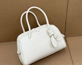 Leather Top Handle Bag, Elegant Women's Leather Handbags, Small Tote Bag, Genuine Leather Shoulder Bag