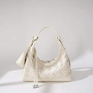 Leder Top Griff Tasche, gewebte Leder Handtaschen, elegante Leder Schultertasche