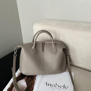 Leather Tote Bag, Soft Leather Top Handle Bag, Minimalist Women&#39;s Handbags, Crossbody Bag