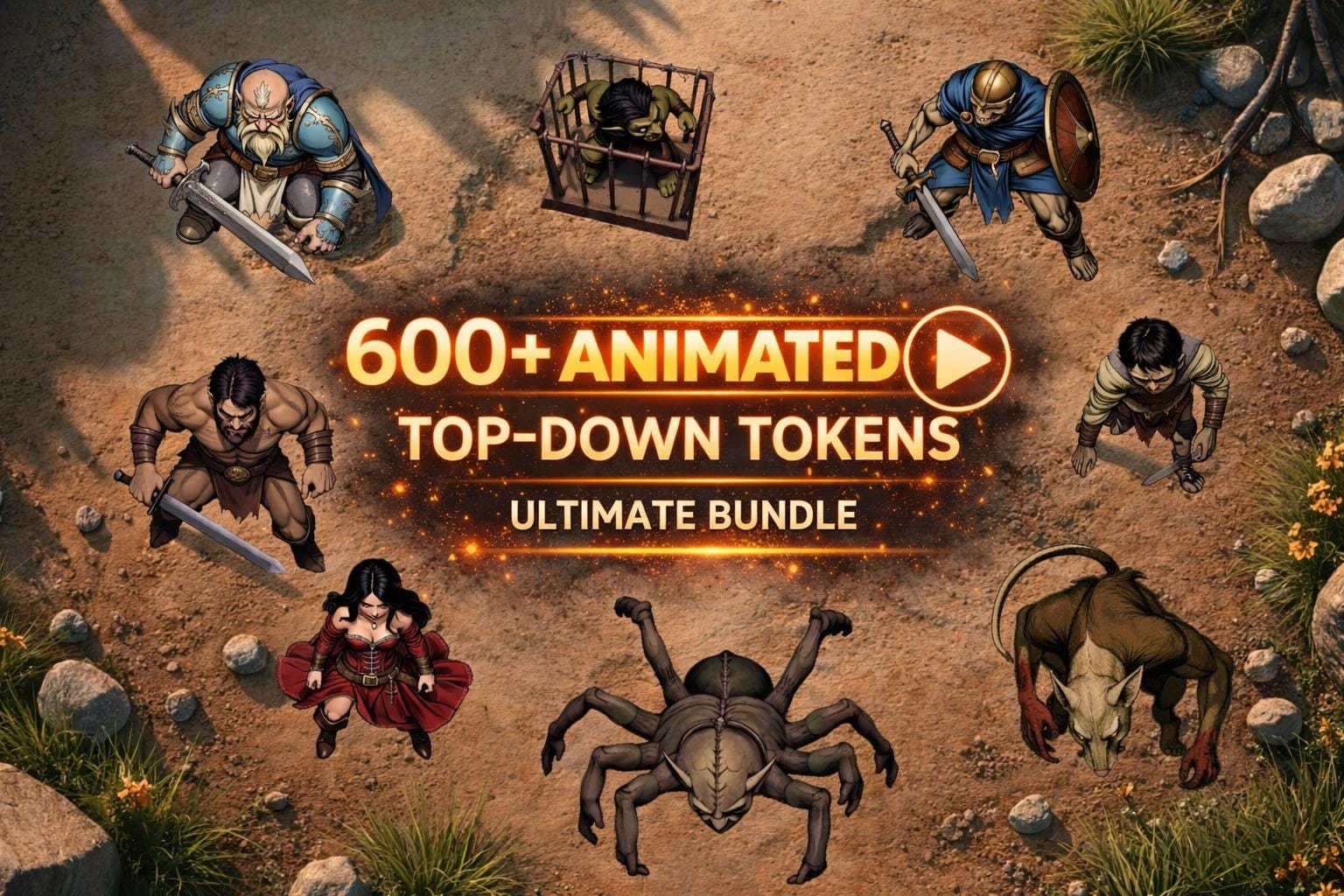 600+ Animated Dnd Top Down Tokens - Fantasy VTTRPG Creature Bundle - Etsy