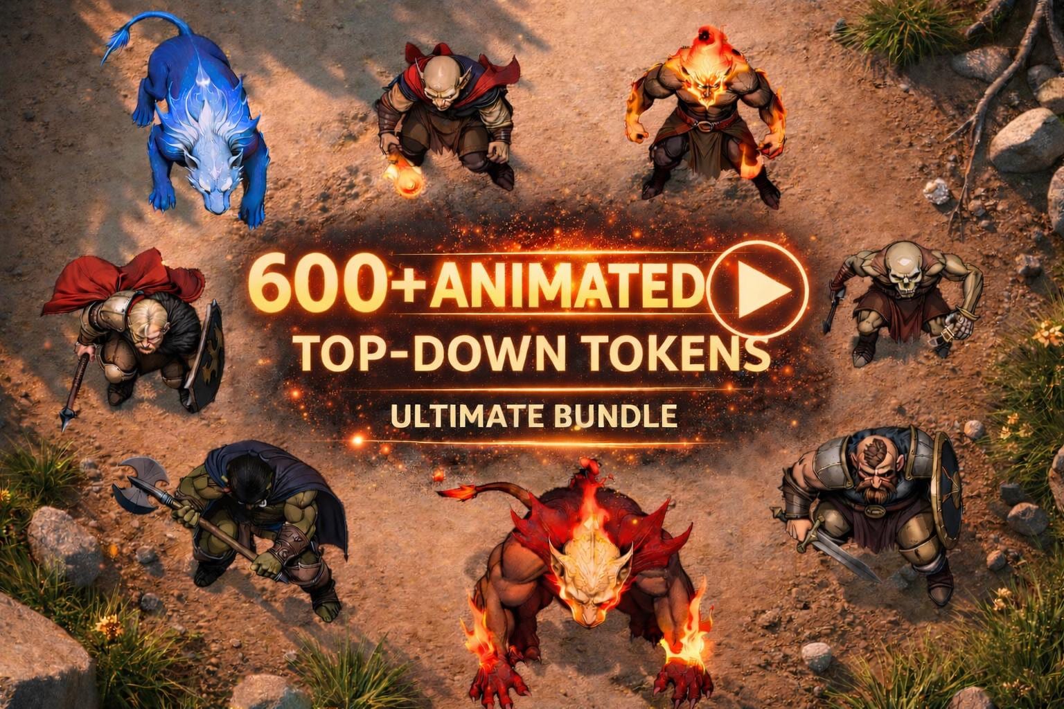 600+ Animated Dnd Top Down Tokens - Fantasy VTTRPG Creature Bundle - Etsy