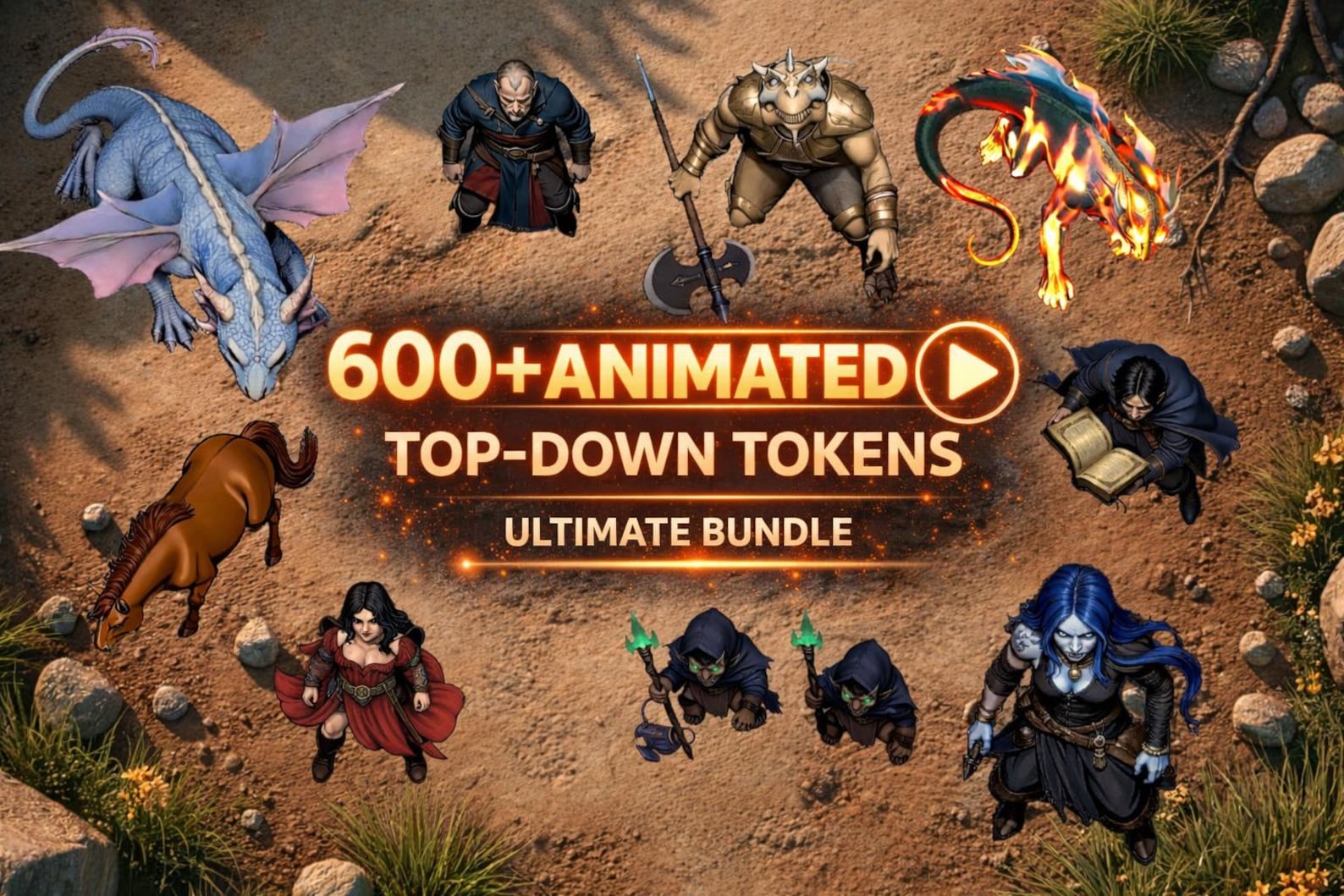 600+ Animated Dnd Top Down Tokens - Fantasy VTTRPG Creature Bundle - Etsy