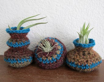 Air Plant Pots Crochet Pattern - Crocheted Vessels Collection Number One - Tillandsia Pots - PDF Crochet Pattern