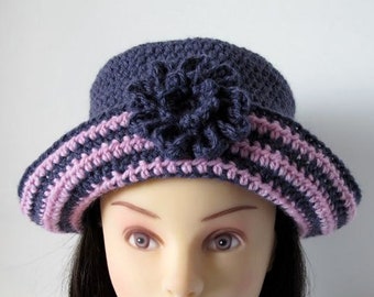 Playful Stripes Girl's Hat - PDF Crochet Pattern