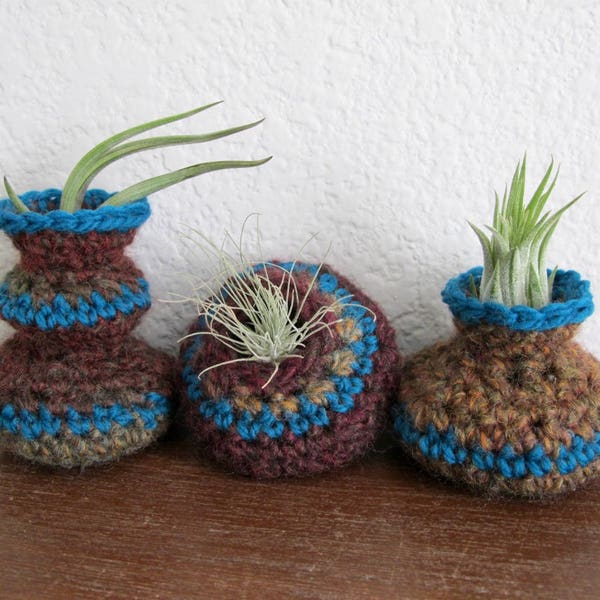 Air Plant Pots Crochet Pattern - Crocheted Vessels Collection Number One - Tillandsia Pots - PDF Crochet Pattern