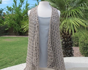 Solomon's Knot Drape Front Vest Pattern - Crocheted Drape Front Vest - PDF Crochet Pattern