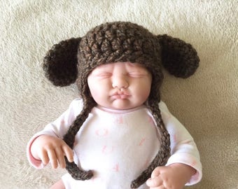 Newborn Earflap Hat with Bonus Puppy Ears Pattern - PDF Crochet Pattern