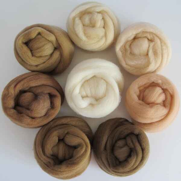 Merino Wool Skin Tone Sampler (.5oz Each of 8 Great Colors)