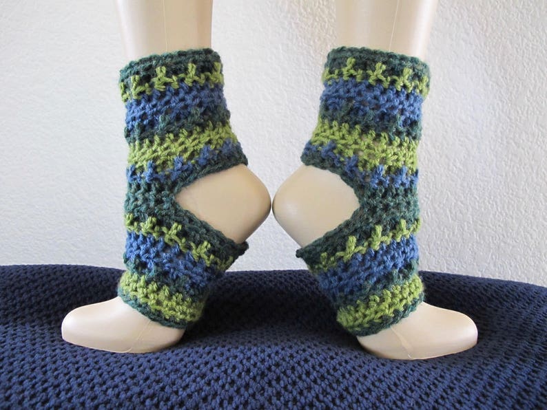 Overlay Crochet Yoga Socks Ankle Warmers PDF Crochet Pattern image 1