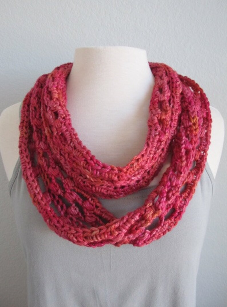 Ladder Lace Infinity Scarf PDF Crochet Pattern image 3