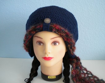 Automobile Bonnet PDF Crochet Pattern (a vintage reproduction, comes with free crochet scarf pattern) / Steampunk / Slouchy Hat