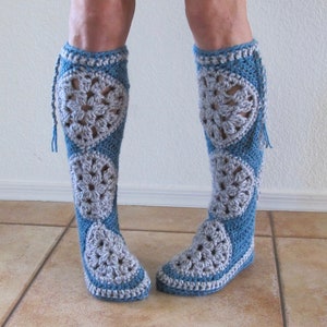 Tall Muk Luks Slipper Socks Crocheted Socks Slippers Boots PDF Crochet ...