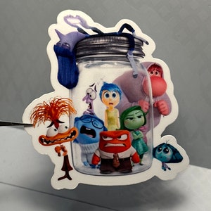 Pegatinas de 2 personajes del revés + 1 pegatina extra GRATIS. Emociones reprimidas. Alegría, ira, miedo, asco, ansiedad, envidia, vergüenza, tristeza, hastío.