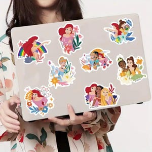 10+ Disney Princess Aufkleber wasserdichte Vinyl-Aufkleber für Laptops, Wasserflaschen und Telefone, matt, Cartoon-Design - Niedliche Sammlerstücke!