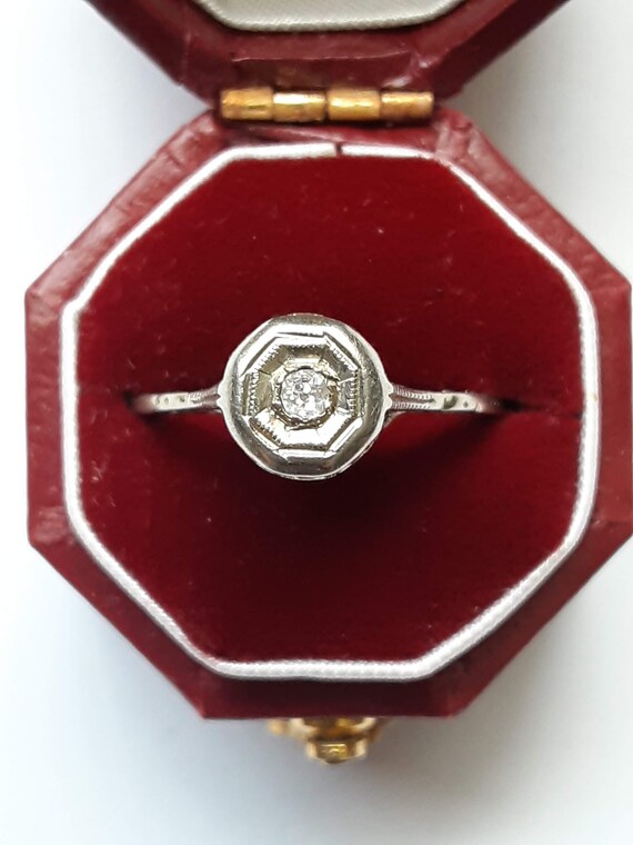 Vintage engagement filigree ring - Gem