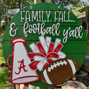Front door decor, Alabama elephant, Sports decor, Sports decorations, Alabama door hanger, Alabama mascot, football door hanger.