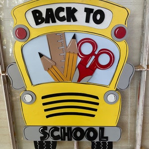 Back to School Wreath: Yellow School Bus, Classroom Door Decor