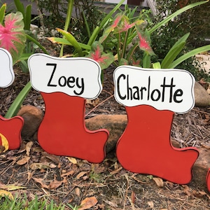 Christmas yard art, Christmas stocking yard art, outdoor yard art, personalized yard art