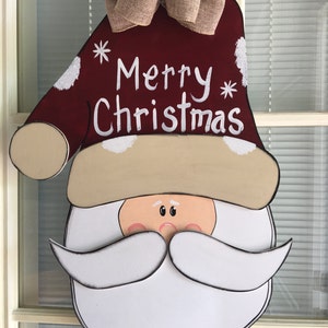 Front door decor, Christmas door hanger, Christmas decorations, door decorations,  Santa door hanger, fall door hangers