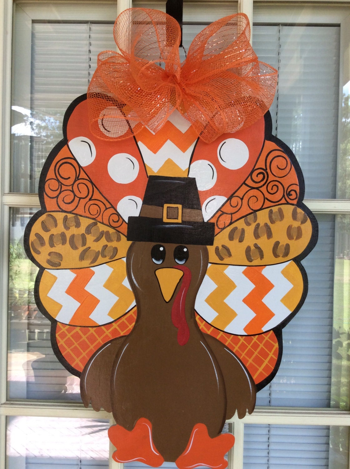 Front Door Decor Turkey Decorations Thanksgiving Etsy