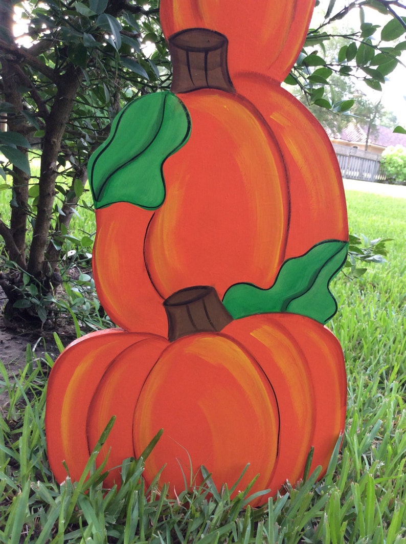 Fall yard art Pumpkin yard art wood yard art Etsy