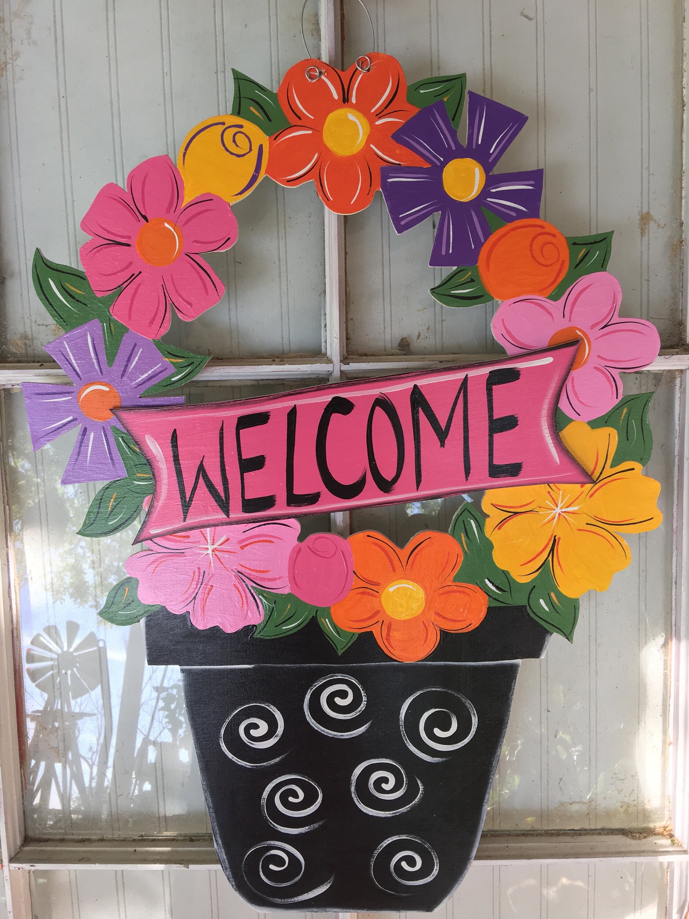 Front door decor spring flowers door hanger flower bouquet Etsy