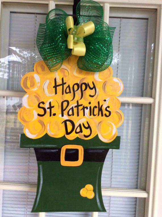St Patrick Door Hanger Front Door Decor St Patrick Etsy