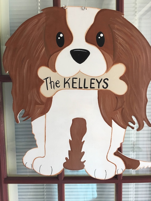 Front Door Decor Cavalier King Charles Dog Door Hanger Dog Etsy