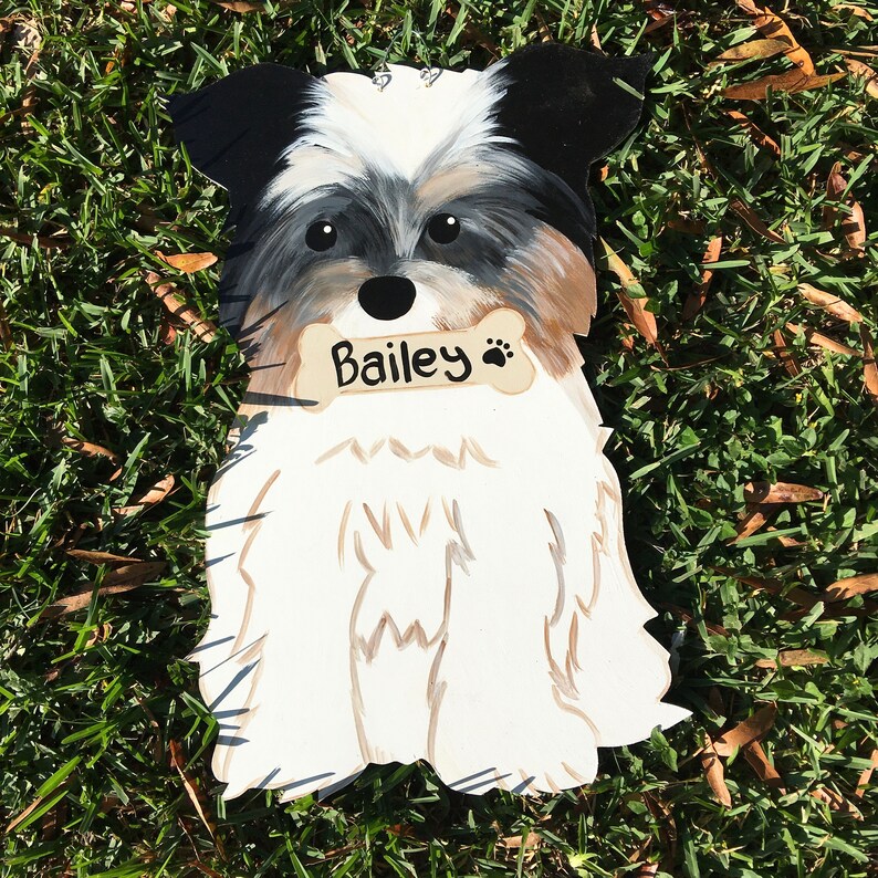 Front door decor Yorkie dog hanger Yorkie door hanger dog Etsy