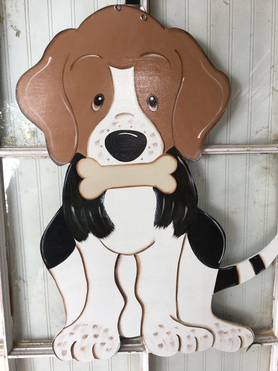 Dog Door Hanger Front Door Decor Beagle Door Hanger Lemon Etsy