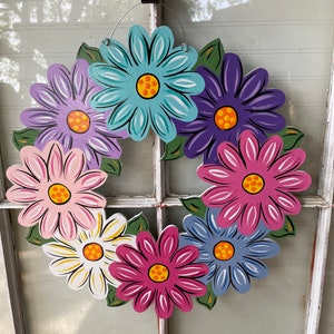 Spring door hanger, flower wreath, spring wreath, front door hanger, front door decor