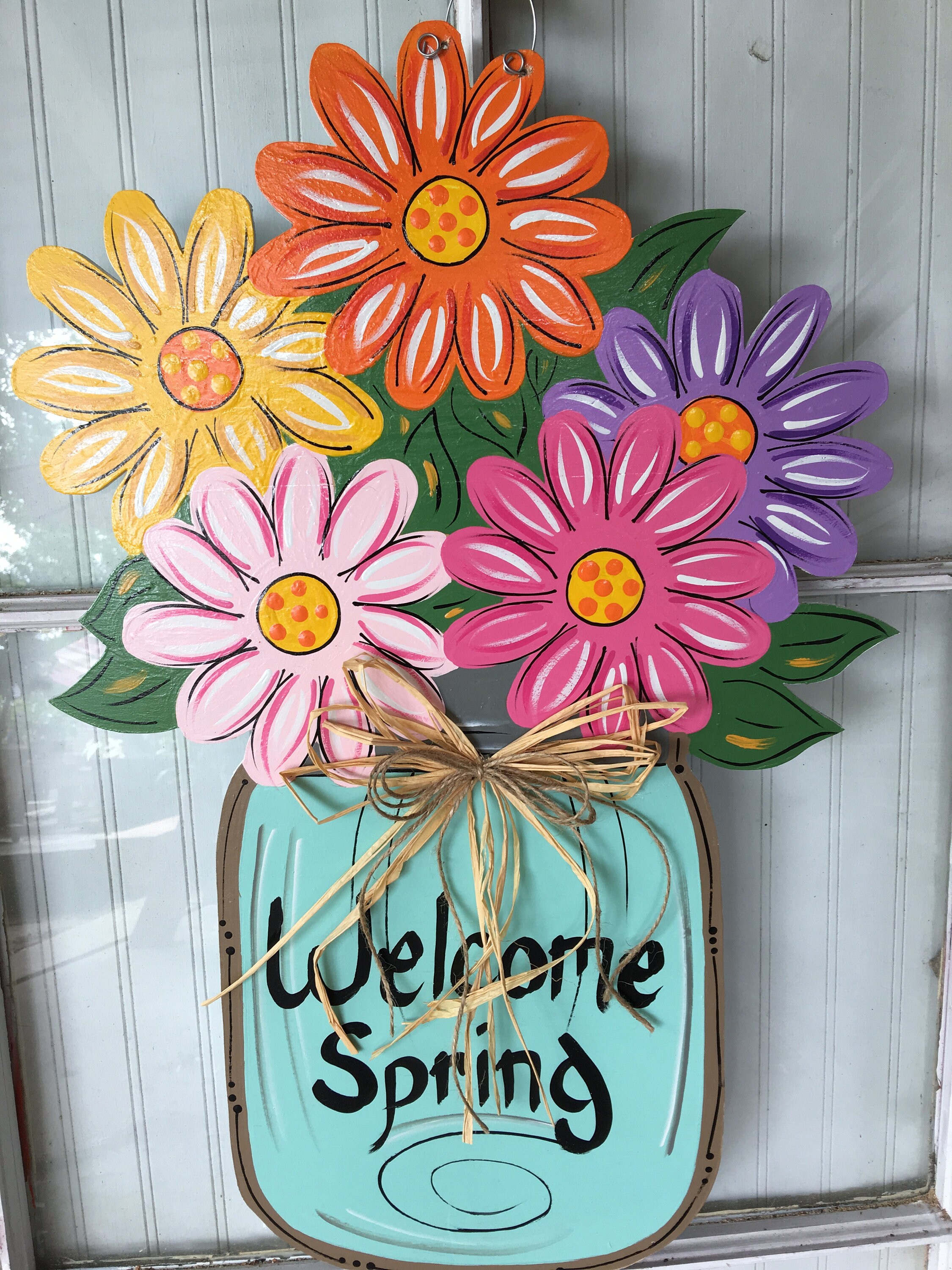 Front Door Decor Spring Door Hangers Summer Decor Spring Etsy