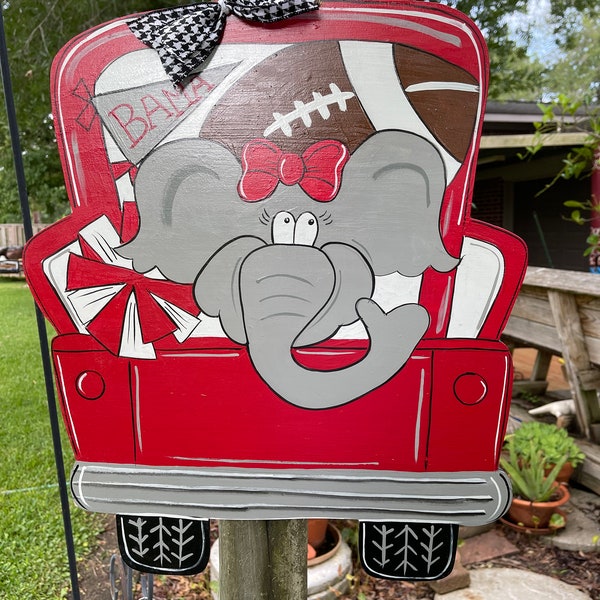 Alabama truck door decoration, roll tide door sign, front door decor