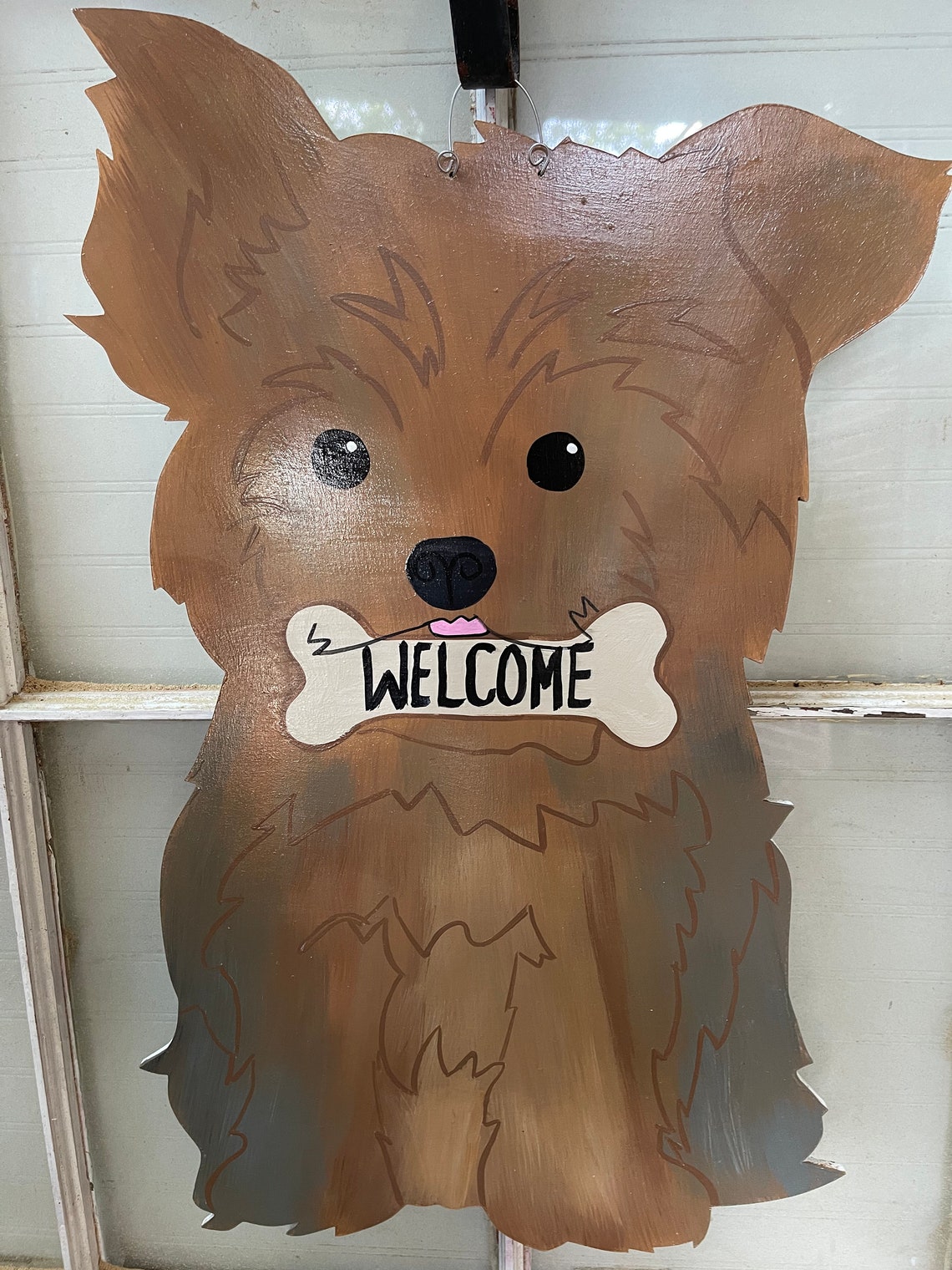 Front Door Decor Yorkie Dog Hanger Yorkie Door Hanger Dog Etsy