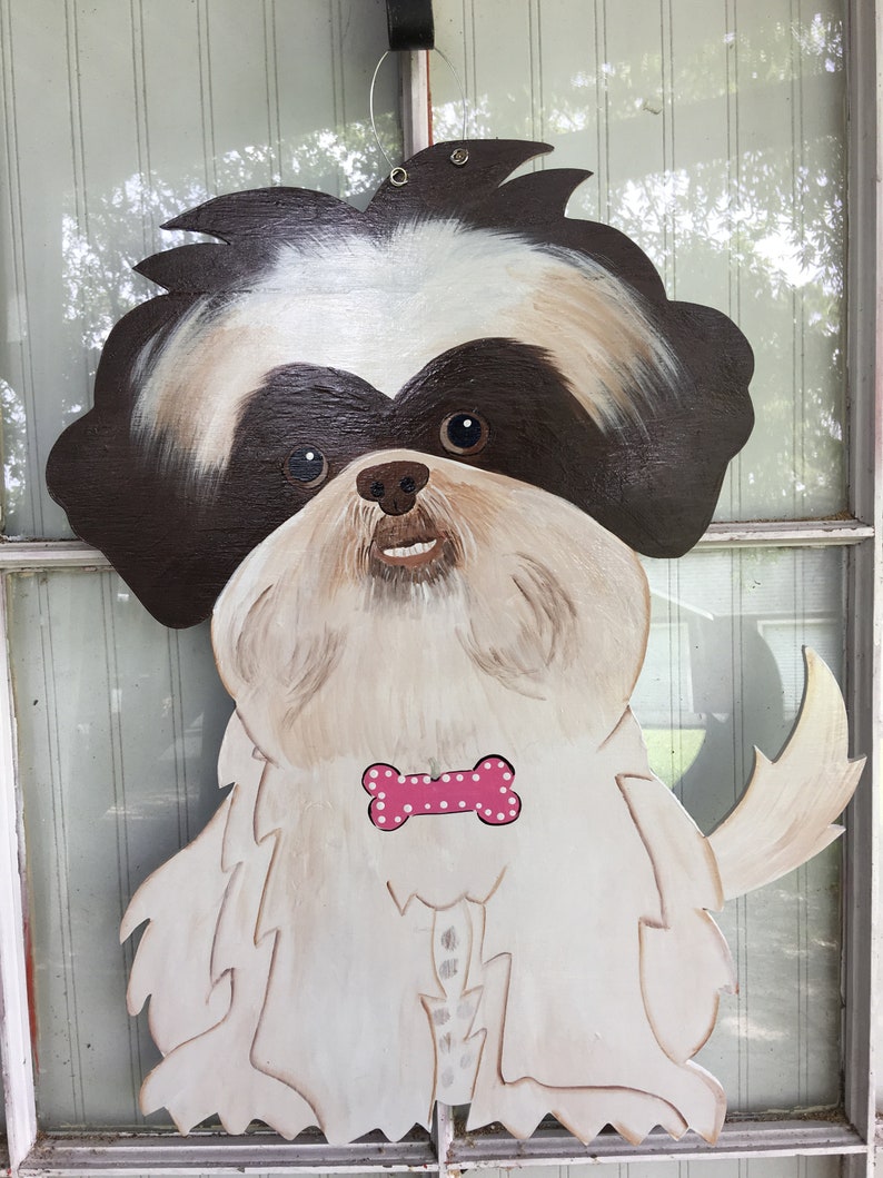 Pet Door Hanger Shih Tzu Door Hanger Dog Door Hanger Summer Etsy