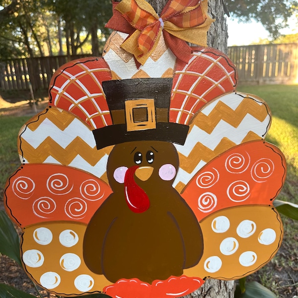 Front door decor, fall decorations, thanksgiving decor,  front door decorations, fall door hanger, Thanksgiving turkey door hanger.