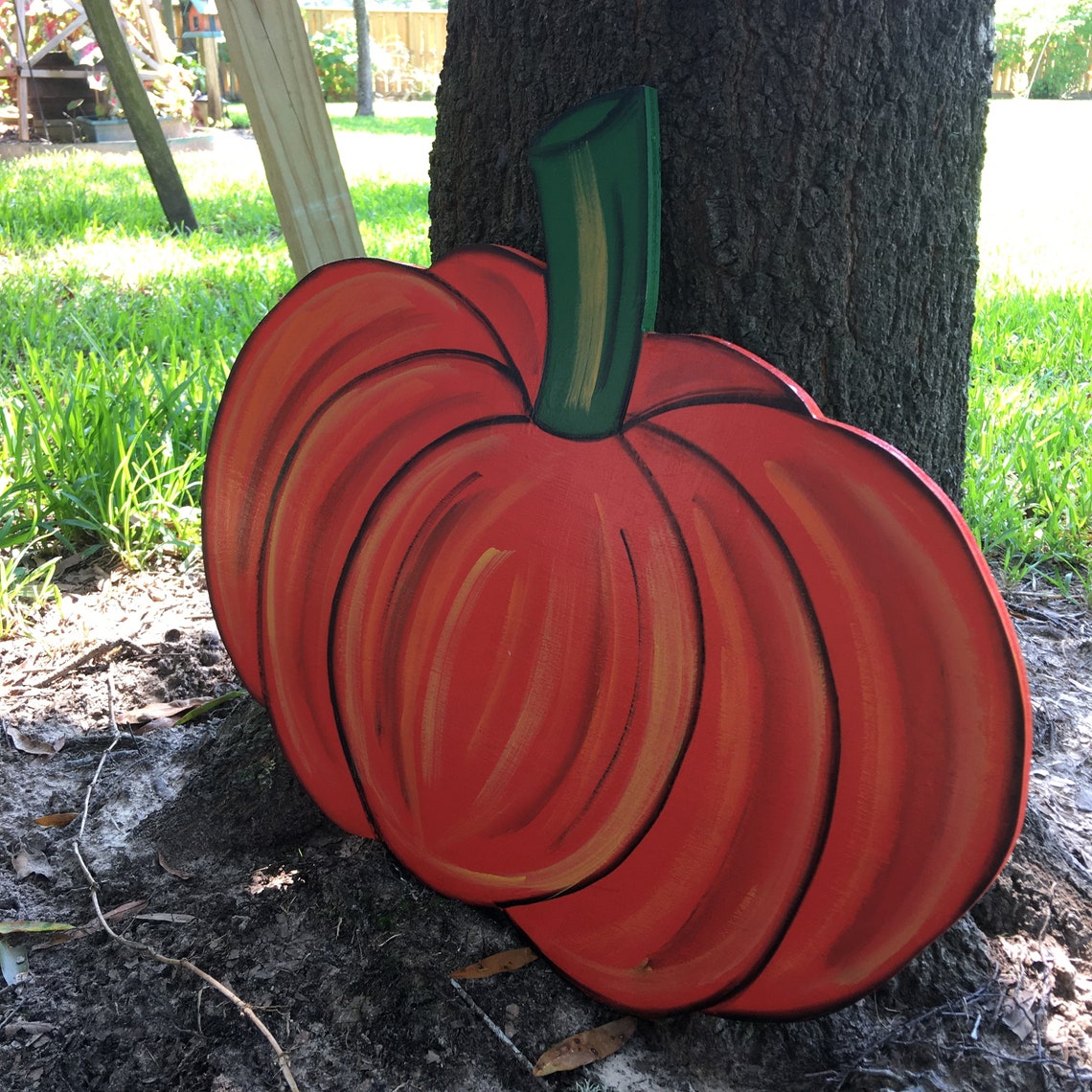 Pumpkin Yard Art Fall Yard Art Fall Decorations Wooden Yard Etsy
