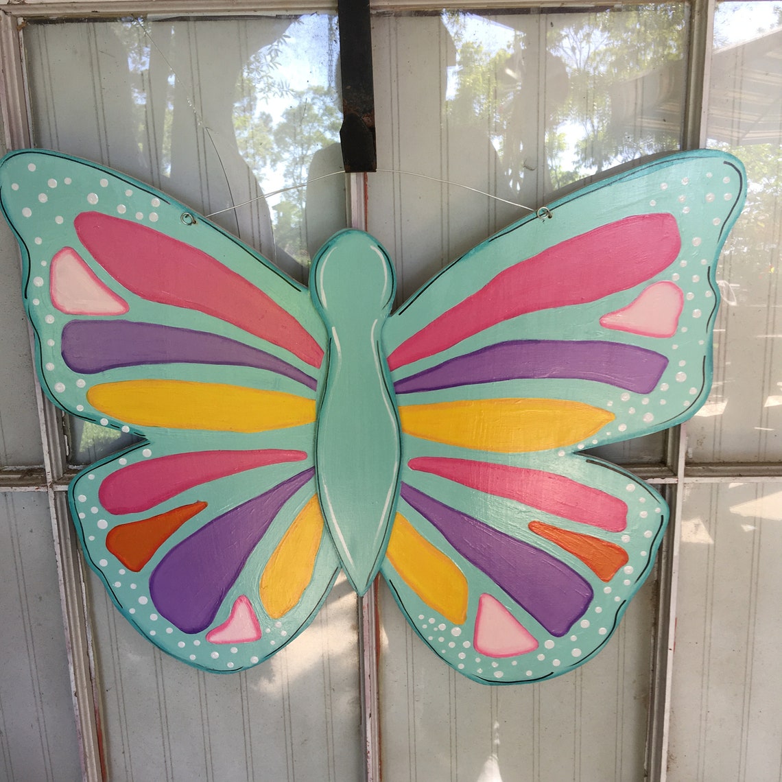 Butterfly Door Hanger Front Door Decor Spring Door Hanger Etsy