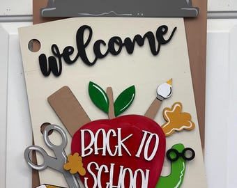 Back to school door sign, teacher door sign, school door hanger, wood door hanger , wooden school sign