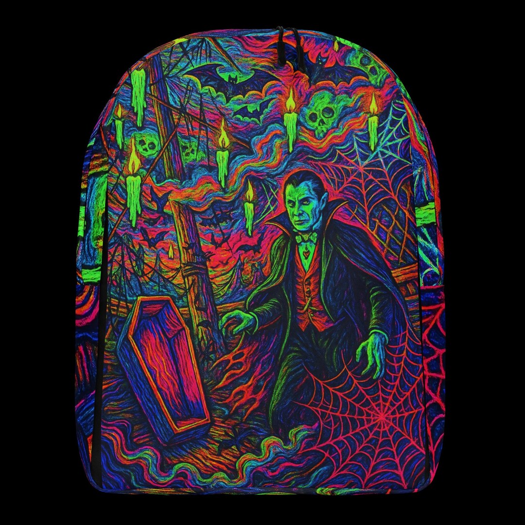 Vampire Backpack Clips Vintage Dracula Trippy Minimalist Backpack, Vampire Horror Art - Etsy
