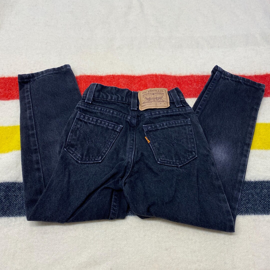 Sz 7 Slim Vintage 90s Kids Levi's 550 Relaxed Fit USA Made Jeans
