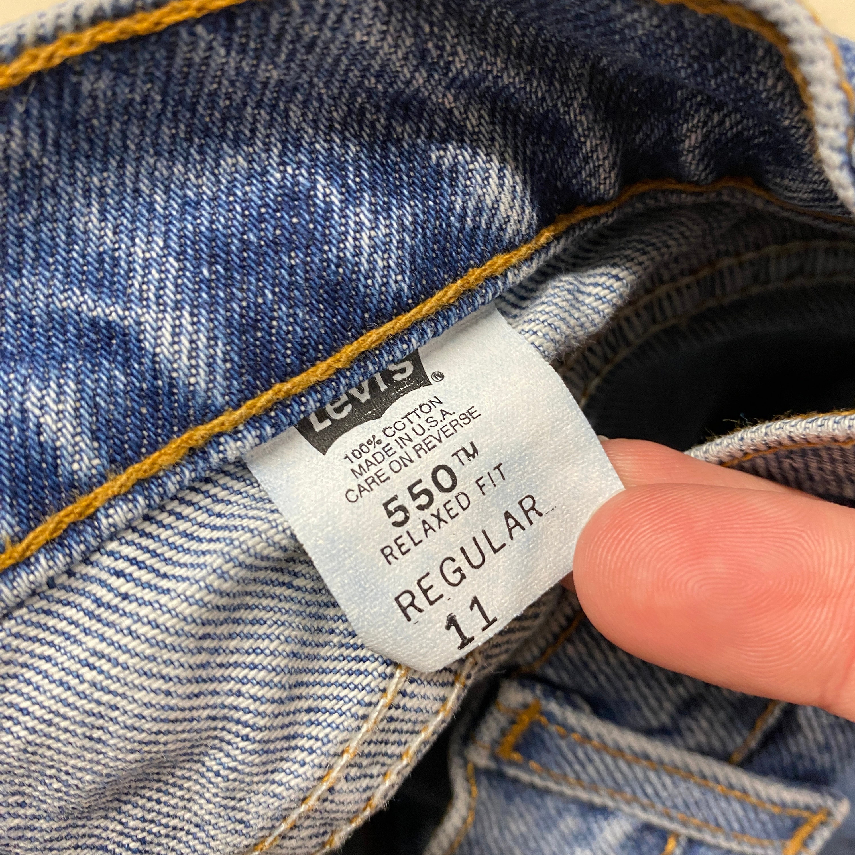 Sz 11 Vintage 90s Levi's 550 Relaxed Fit Kids Denim Jeans Made in