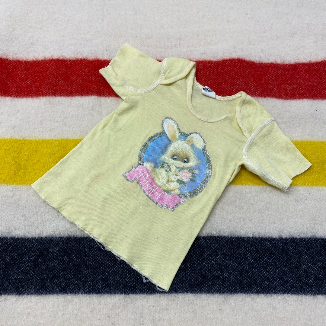  OriginalBashfulSunshineBunnyうさぎ Sz 18months Vintage 70s Bashful Bunny Yellow USA Made Baby T